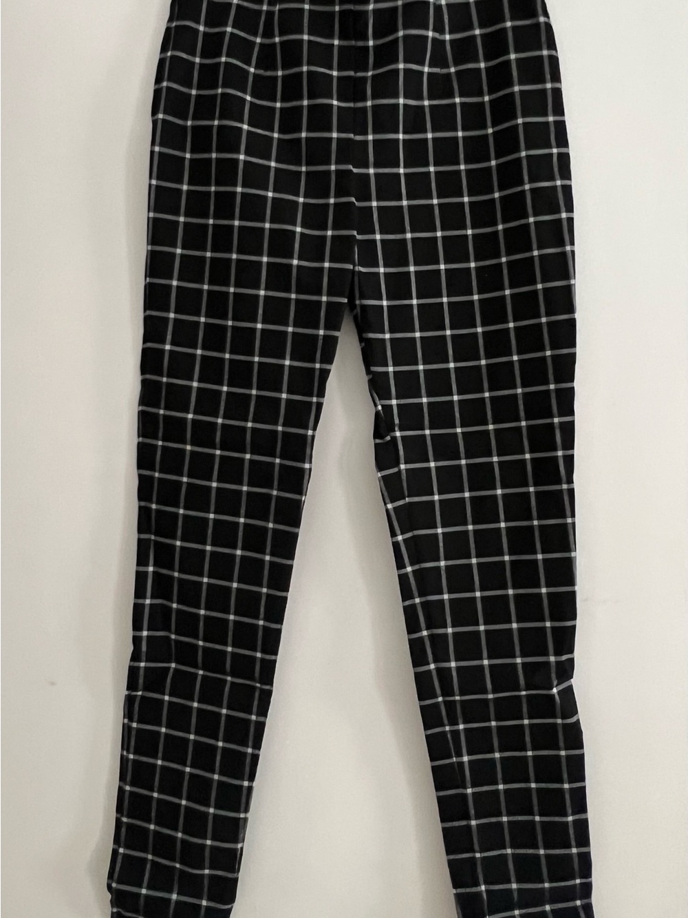 Calvin Klein Black Pants with White Windowpane Check